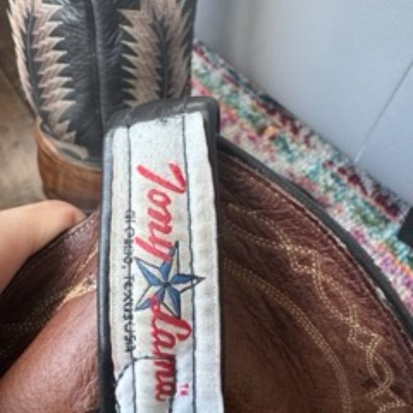 Vintage Tony Lama Boot Pecan Taurus Shoulder Boots size 9 - Picture 6 of 10